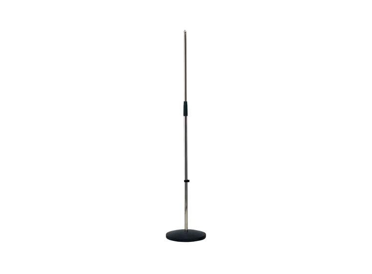 K&M 26010 Mikrofonstativ med rund fot Nikkel finish stativ med sort fot 